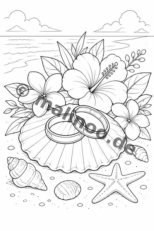 Hochzeit Malbuch 50 Ausmalbilder gedruckt+lose – Vorschaubild 10