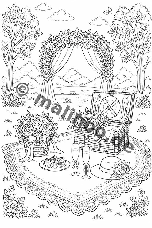 Hochzeit Malbuch 50 Ausmalbilder gedruckt+lose – Vorschaubild 4