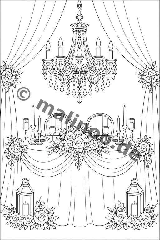 Hochzeit Malbuch 50 Ausmalbilder gedruckt+lose – Vorschaubild 6