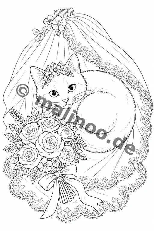 Hochzeit Malbuch 50 Ausmalbilder gedruckt+lose – Vorschaubild 8