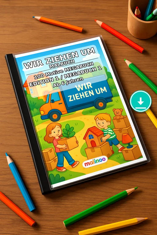 House Move Coloring Book 100 Coloring Pages PDF Download – Mockup-Ansicht