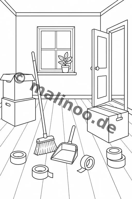 House Move Coloring Book 100 Coloring Pages PDF Download – Vorschaubild 3