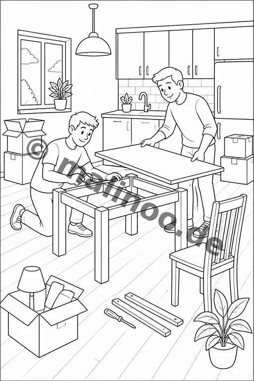 House Move Coloring Book 100 Coloring Pages PDF Download – Vorschaubild 5