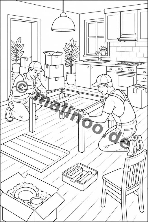 House Move Coloring Book 100 Coloring Pages PDF Download – Vorschaubild 5