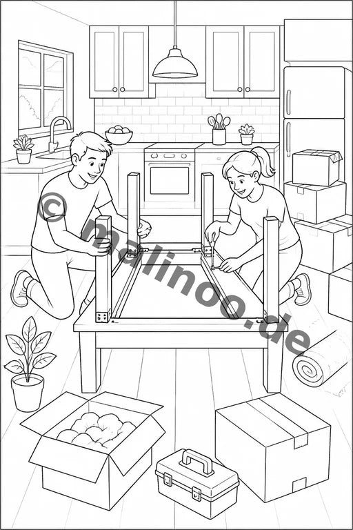 House Move Coloring Book 100 Coloring Pages PDF Download – Vorschaubild 5