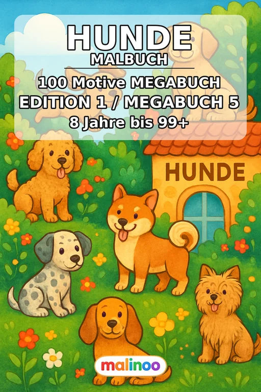 Hunde Malbuch 100 Ausmalbilder PDF Download – Cover