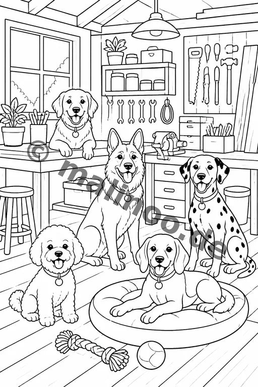 Hunde Malbuch 100 Ausmalbilder PDF Download – Vorschaubild 4