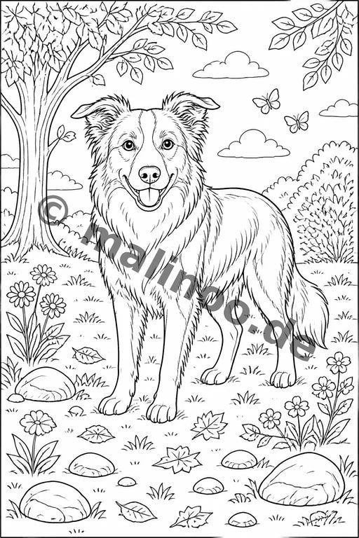 Hunde Malbuch 100 Ausmalbilder gedruckt+gebunden – Vorschaubild 1