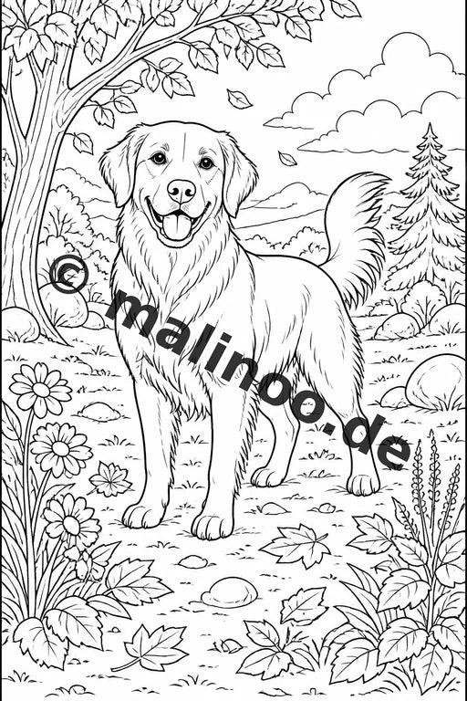 Hunde Malbuch 100 Ausmalbilder gedruckt, ungebunden – Vorschaubild 1
