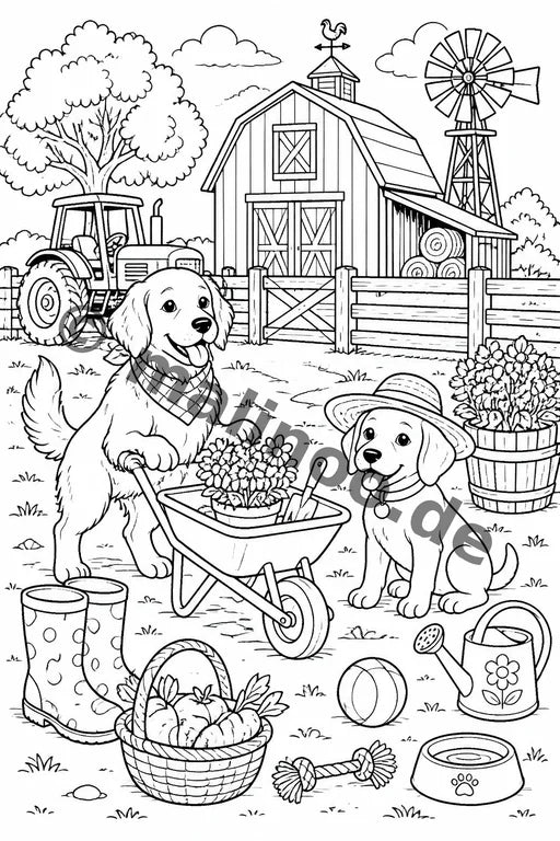 Hunde Malbuch 100 Ausmalbilder gedruckt+lose – Vorschaubild 7