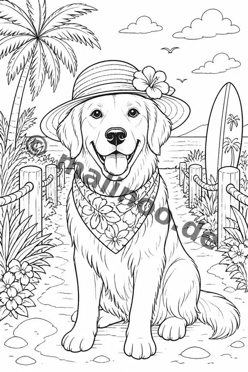 Hunde Malbuch 100 Ausmalbilder gedruckt+lose – Vorschaubild 8