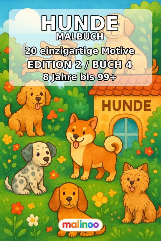 Hunde Malbuch 20 Ausmalbilder PDF Download – Cover