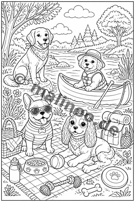Hunde Malbuch 20 Ausmalbilder PDF Download – Vorschaubild 2