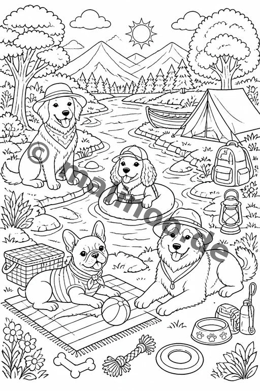 Hunde Malbuch 20 Ausmalbilder PDF Download – Vorschaubild 2