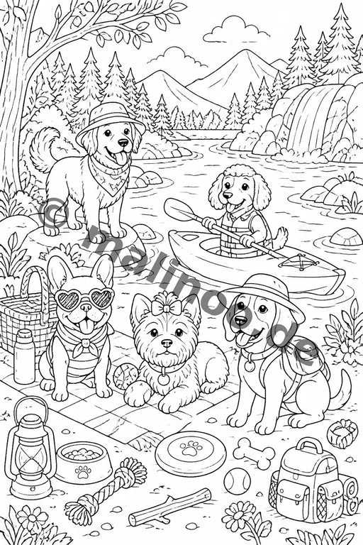 Hunde Malbuch 20 Ausmalbilder PDF Download – Vorschaubild 2