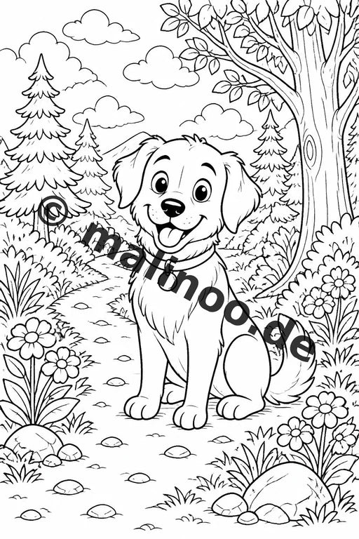 Hunde Malbuch 20 Ausmalbilder PDF Download digital – Vorschaubild 3