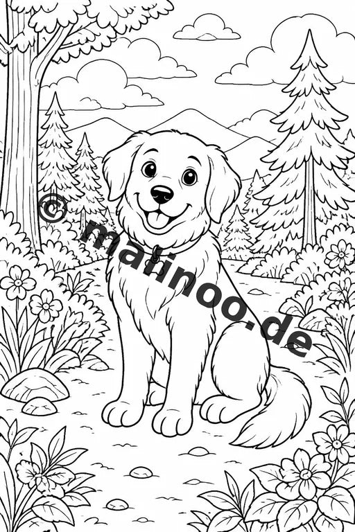 Hunde Malbuch 20 Ausmalbilder PDF Download digital – Vorschaubild 3