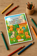 Hunde Malbuch 20 Ausmalbilder gedruckt+gebunden – Mockup-Ansicht