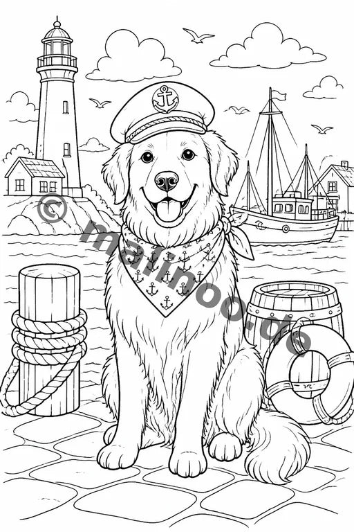 Hunde Malbuch 20 Ausmalbilder gedruckt+lose – Vorschaubild 10