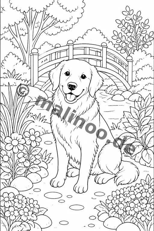 Hunde Malbuch 20 Ausmalbilder gedruckt+lose – Vorschaubild 9
