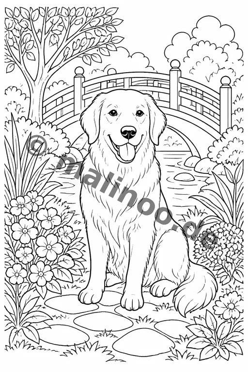 Hunde Malbuch 20 Ausmalbilder gedruckt+lose – Vorschaubild 9