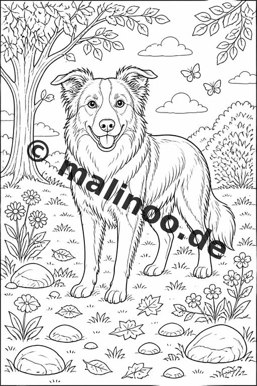Hunde Malbuch 50 Ausmalbilder PDF Download digital – Vorschaubild 1