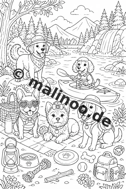 Hunde Malbuch 50 Ausmalbilder PDF Download digital – Vorschaubild 2