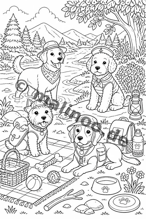 Hunde Malbuch 50 Ausmalbilder PDF Download – Vorschaubild 2