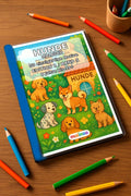 Hunde Malbuch 50 Ausmalbilder gedruckt+gebunden – Mockup-Ansicht