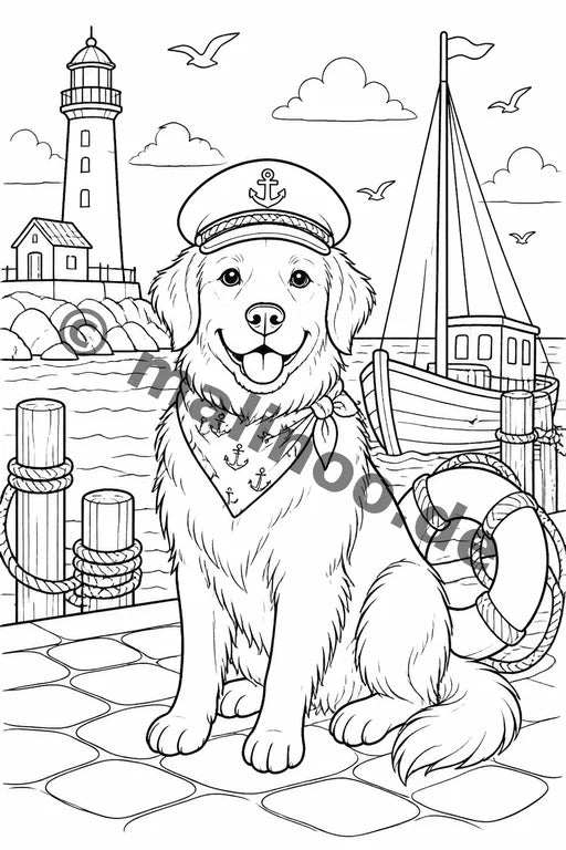 Hunde Malbuch 50 Ausmalbilder gedruckt+gebunden – Vorschaubild 10