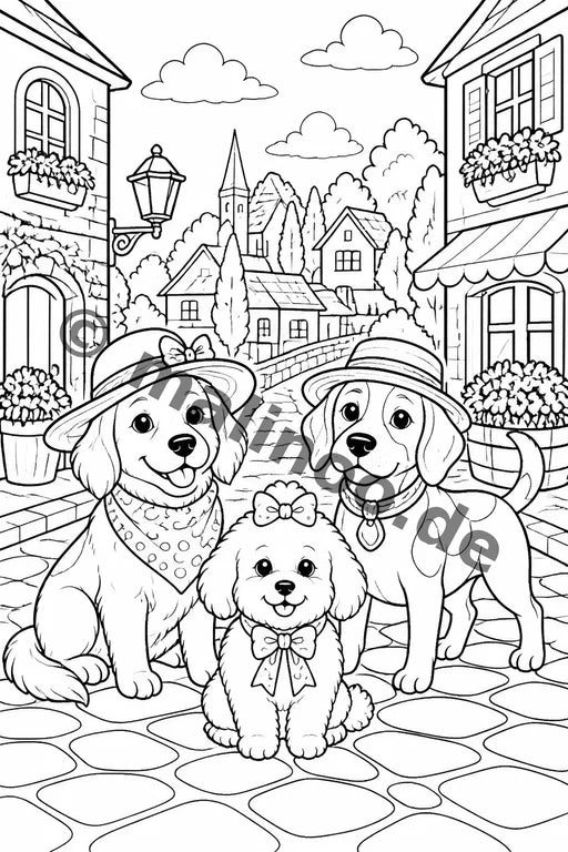 Hunde Malbuch 50 Ausmalbilder gedruckt+gebunden – Vorschaubild 5