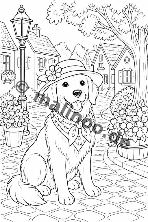 Hunde Malbuch 50 Ausmalbilder gedruckt+gebunden – Vorschaubild 5