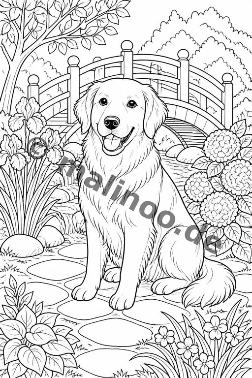 Hunde Malbuch 50 Ausmalbilder gedruckt+gebunden – Vorschaubild 9