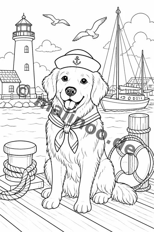 Hunde Malbuch 50 Ausmalbilder gedruckt+lose – Vorschaubild 10