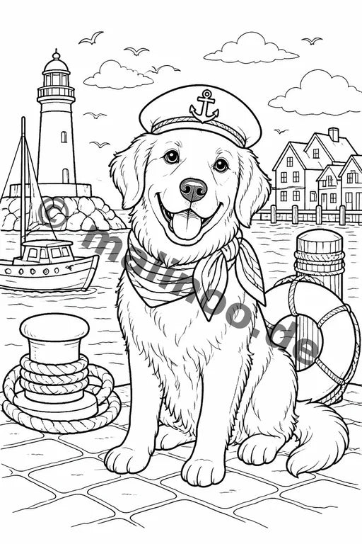 Hunde Malbuch 50 Ausmalbilder gedruckt+lose – Vorschaubild 10