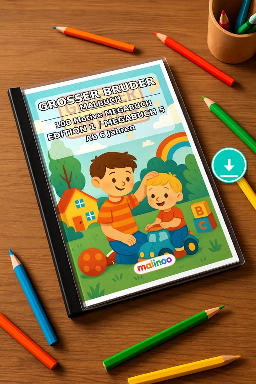 I Am a Big Brother Coloring Book 100 Coloring Pages PDF – Mockup-Ansicht