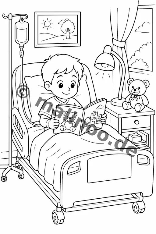 Ich bin im Krankenhaus Malbuch 100 Ausmalbilder PDF Download – Vorschaubild 4