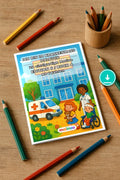 Ich bin im Krankenhaus Malbuch 20 Ausmalbilder PDF Download – Mockup-Ansicht