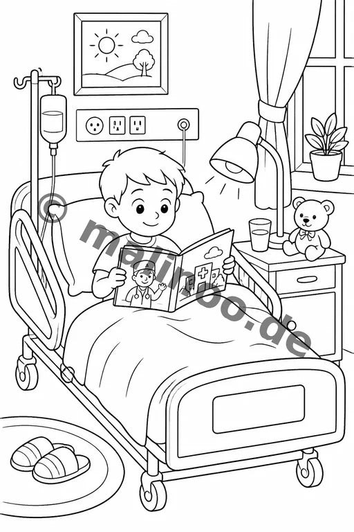 Ich bin im Krankenhaus Malbuch 20 Ausmalbilder PDF Download – Vorschaubild 4