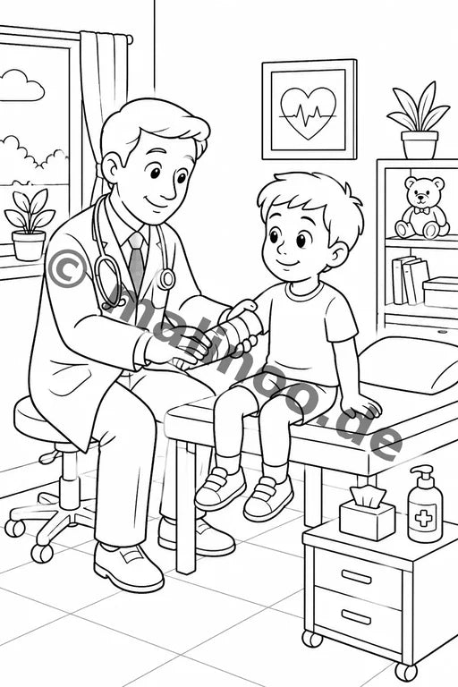 Ich bin im Krankenhaus Malbuch 50 Ausmalbilder PDF Download – Vorschaubild 2