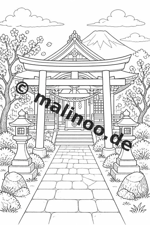 Japan Malbuch 100 Ausmalbilder PDF Download digital – Vorschaubild 2