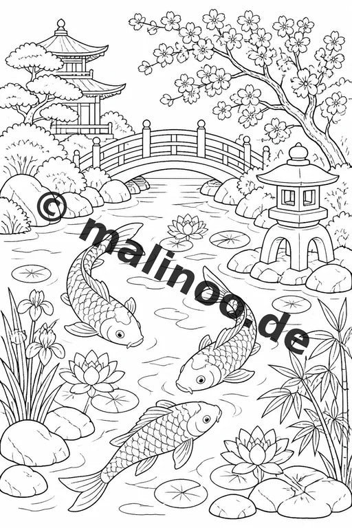 Japan Malbuch 100 Ausmalbilder PDF Download digital – Vorschaubild 5