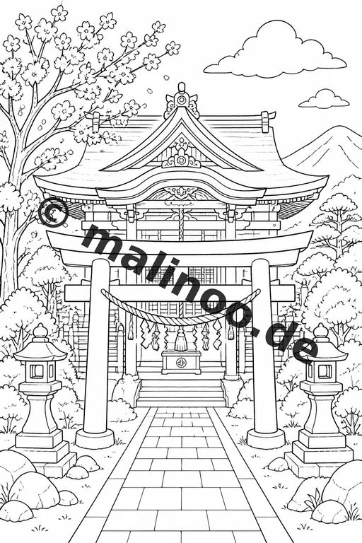 Japan Malbuch 100 Ausmalbilder gedruckt und gebunden – Vorschaubild 2