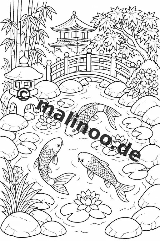 Japan Malbuch 100 Ausmalbilder gedruckt und gebunden – Vorschaubild 5