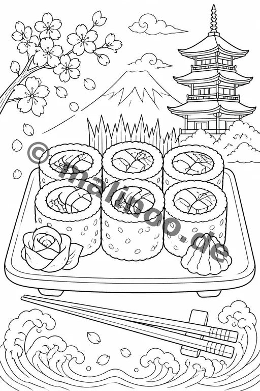 Japan Malbuch 100 Ausmalbilder gedruckt+lose – Vorschaubild 10