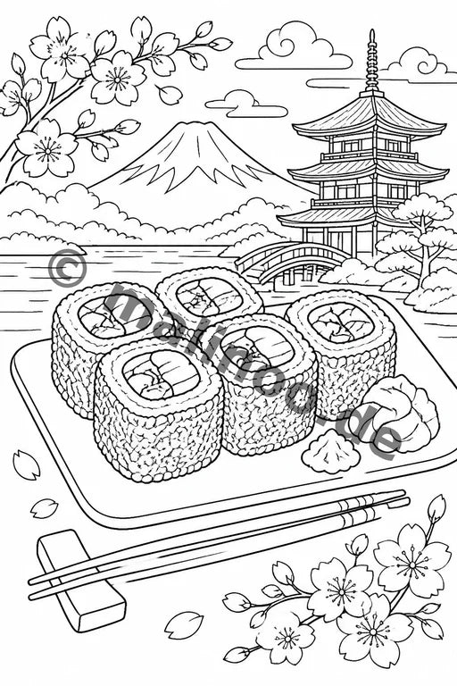 Japan Malbuch 100 Ausmalbilder gedruckt+lose – Vorschaubild 10