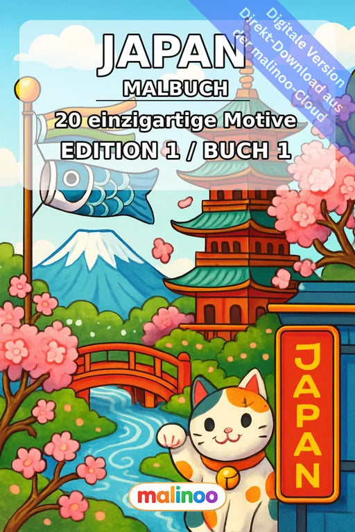 Japan Malbuch 20 Ausmalbilder PDF Download digital – Cover