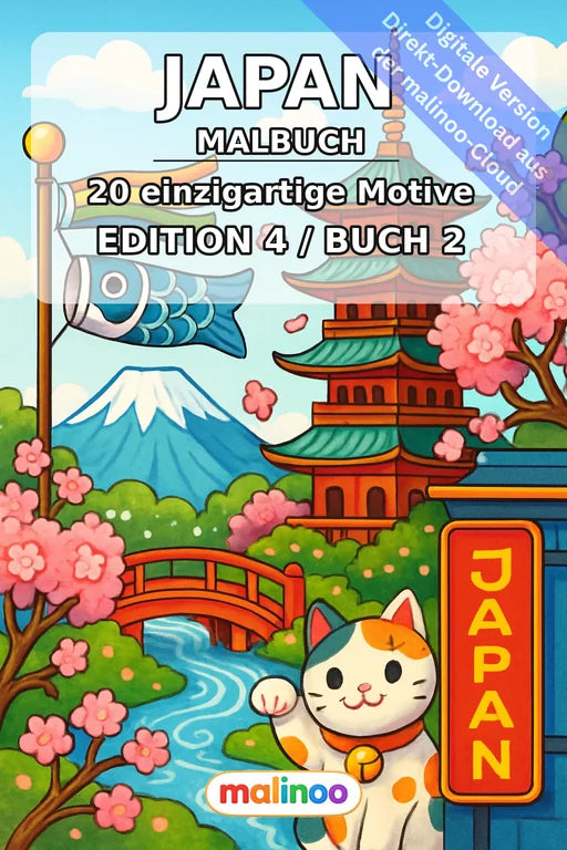 Japan Malbuch 20 Ausmalbilder PDF Download digital – Cover
