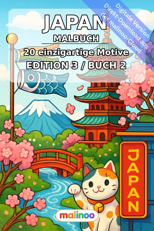 Japan Malbuch 20 Ausmalbilder PDF Download digital – Cover