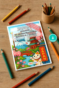 Japan Malbuch 20 Ausmalbilder PDF Download digital – Mockup-Ansicht